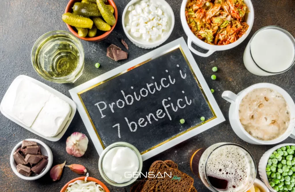 I migliori cibi probiotici su un tavolo
